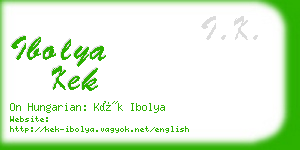 ibolya kek business card